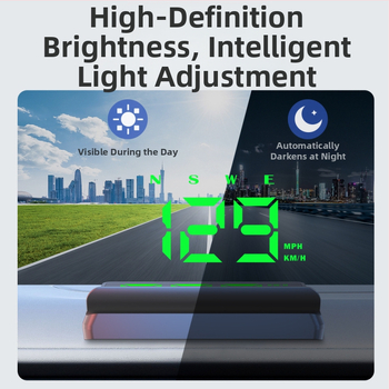 HUD automa displejs – modelis W2s-green, USB barošana, svars 100 g, universāls visiem modeļiem