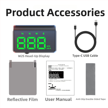 HUD automa displejs – modelis W2s-green, USB barošana, svars 100 g, universāls visiem modeļiem