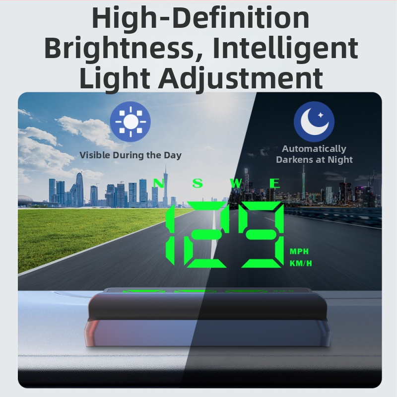 HUD automa displejs – modelis W2s-green, USB barošana, svars 100 g, universāls visiem modeļiem