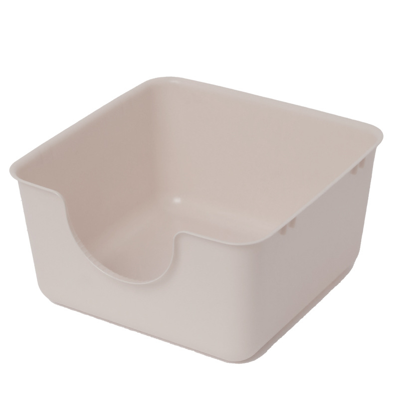 Macskaalmotálca négyzet alakú, magas fallal, félig zárt, felső bejáratú, PP anyag