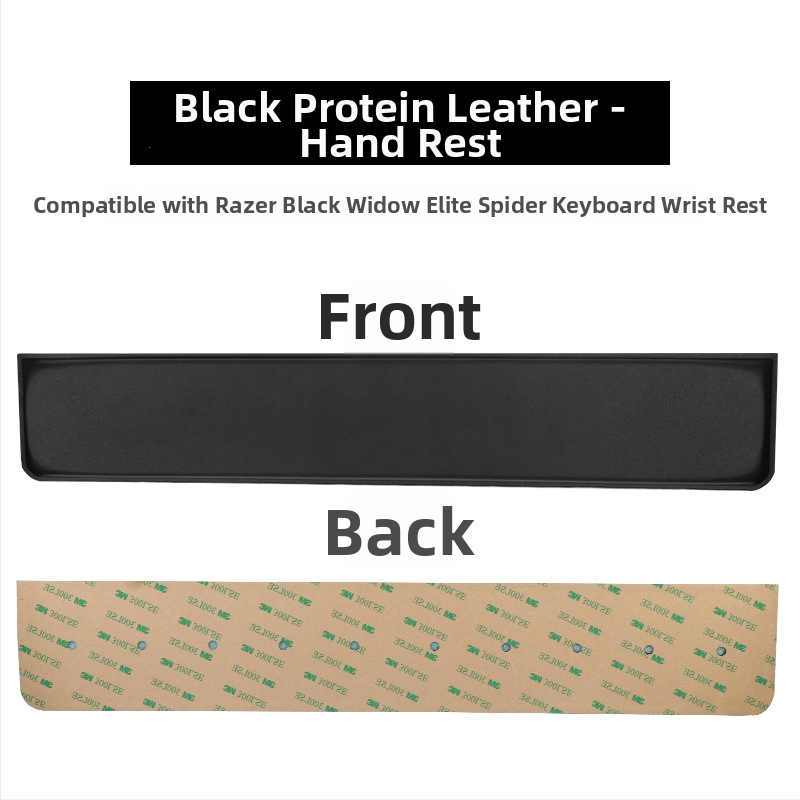 Ādas tastatūras plaukstas atbalsta paliktnis Razer Black Widow Spider Elite Edition – spēlēm, 104 tausti, viegli tīrāms