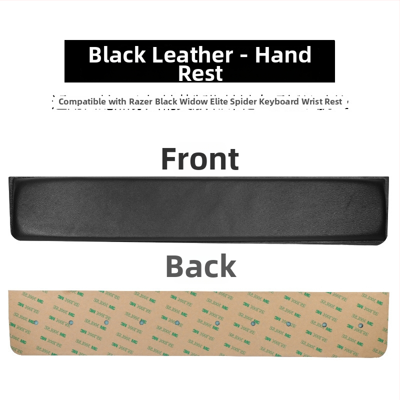 Ādas tastatūras plaukstas atbalsta paliktnis Razer Black Widow Spider Elite Edition – spēlēm, 104 tausti, viegli tīrāms