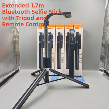 Antivibracinė selfie lazda su 360° grindų trikoju, nerūdijantis plienas, 7 dalys, Bluetooth, universalus suderinamumas, iki 2 kg apkrova