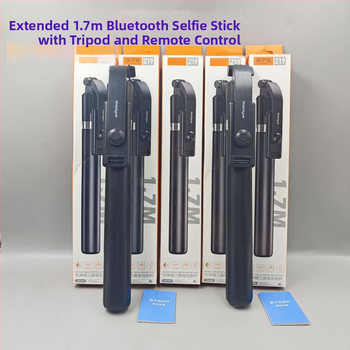 Antivibracinė selfie lazda su 360° grindų trikoju, nerūdijantis plienas, 7 dalys, Bluetooth, universalus suderinamumas, iki 2 kg apkrova