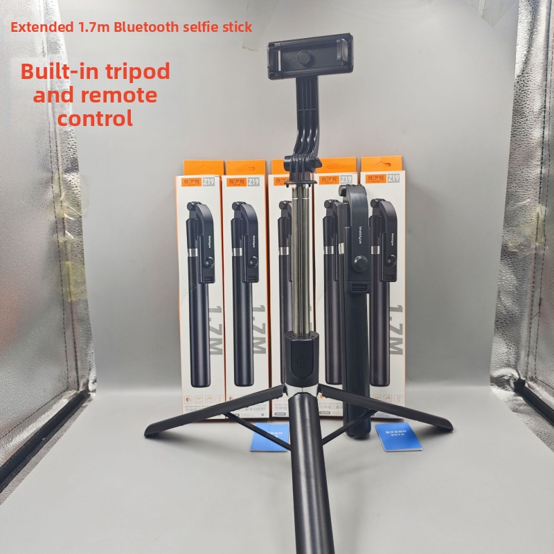Antivibrācijas Selfie nūjiņa ar 360° grīdas statīvu, nerūsējošs tērauds, 7 sadaļas, Bluetooth, universāla saderība, līdz 2 kg slodze