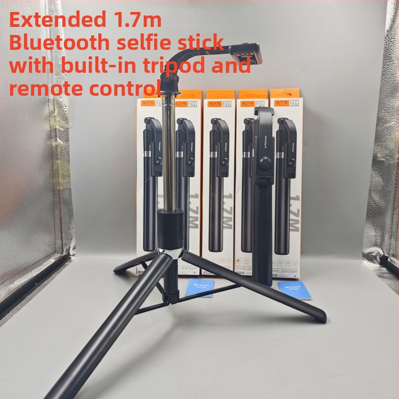 Antivibracinė selfie lazda su 360° grindų trikoju, nerūdijantis plienas, 7 dalys, Bluetooth, universalus suderinamumas, iki 2 kg apkrova