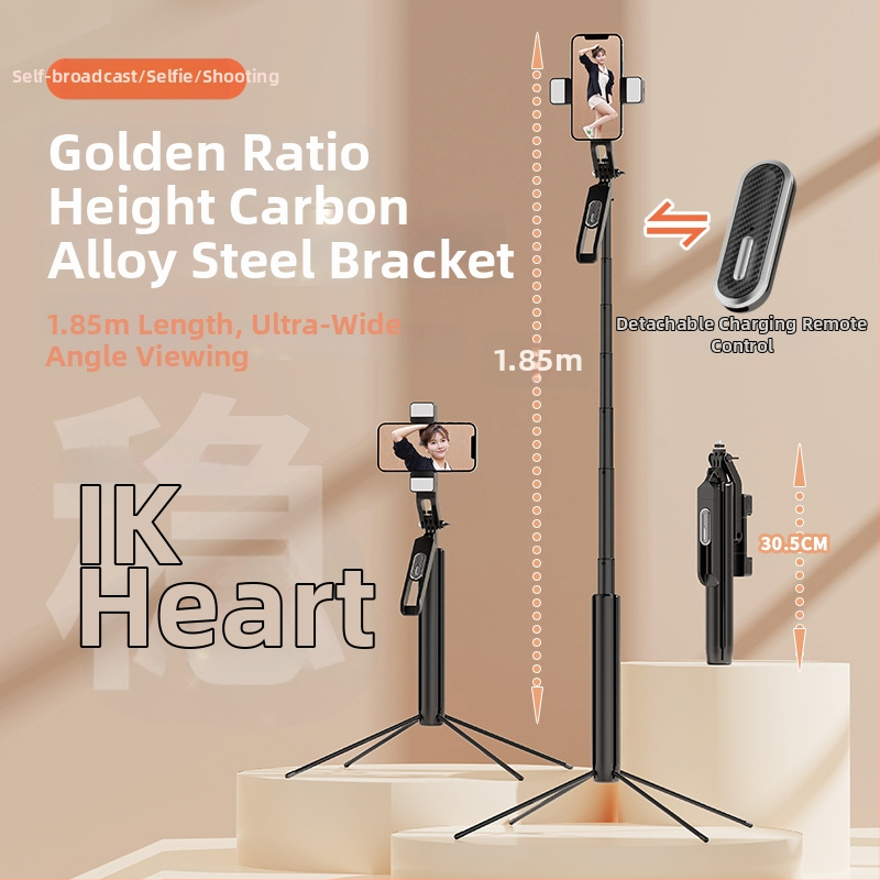P530 kovový tripod na selfie s Bluetooth diaľkovým ovládaním, stabilizátorom a LED svetlom