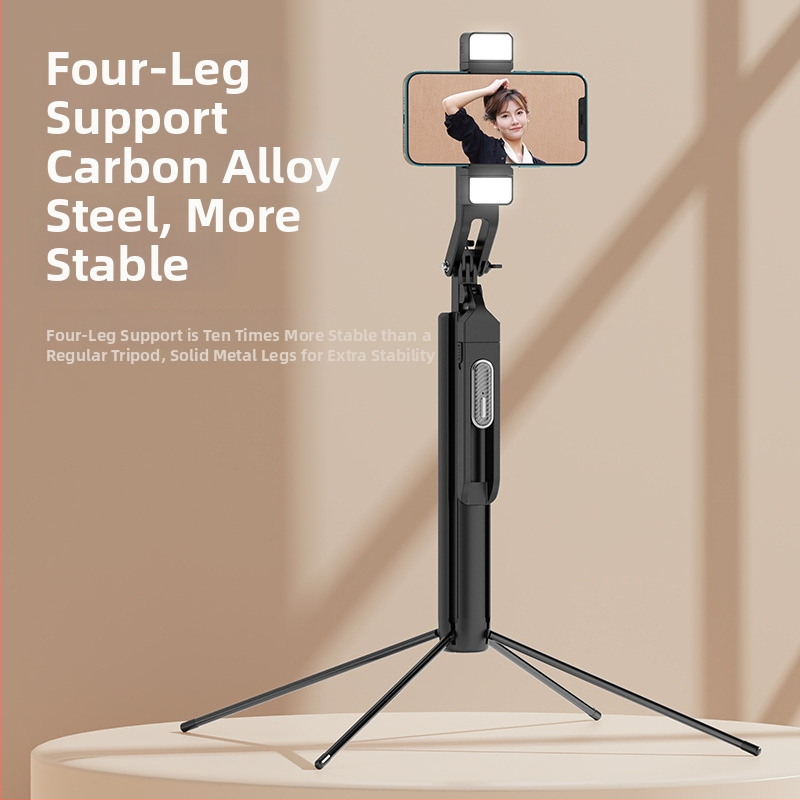 P530 kovový tripod na selfie s Bluetooth diaľkovým ovládaním, stabilizátorom a LED svetlom