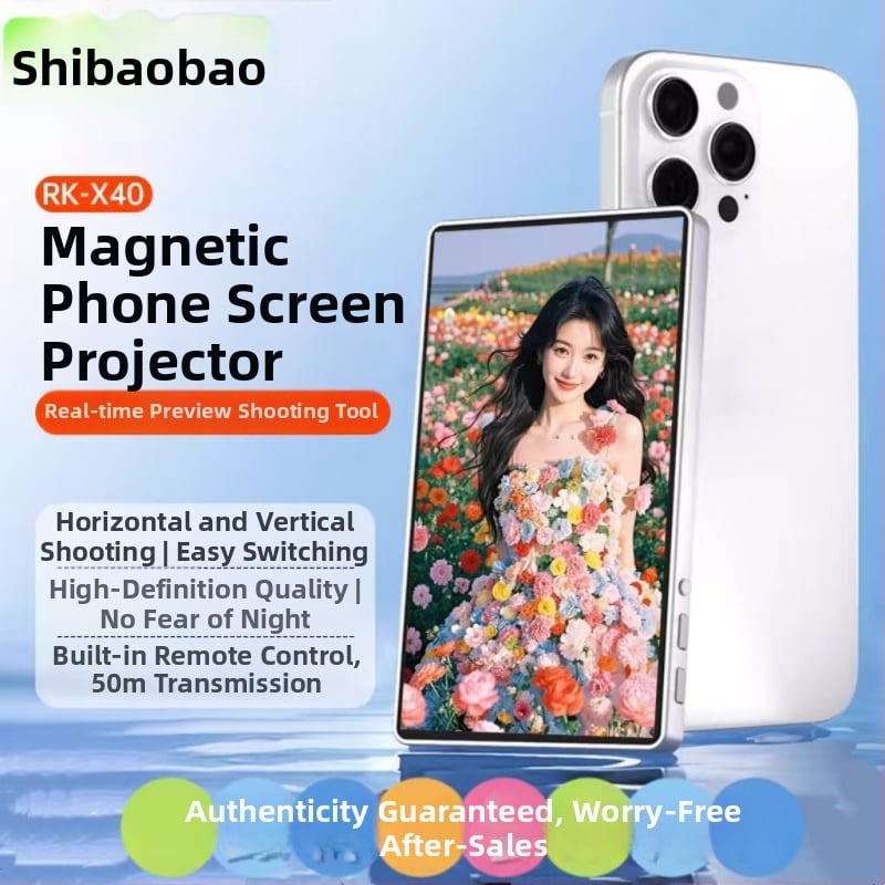 Išmaniojo telefono dalijamo ekrano įrenginys – magnetinis selfie, ABS korpusas, Bluetooth palaikymas, suderinamas su visais modeliais