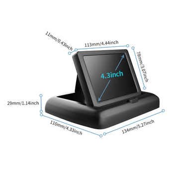 Monitor auto cu LCD pentru monitorizarea bebelușilor, model YB-043CA, ecran LCD, rezoluție 480x272, intrare analogică/digitală