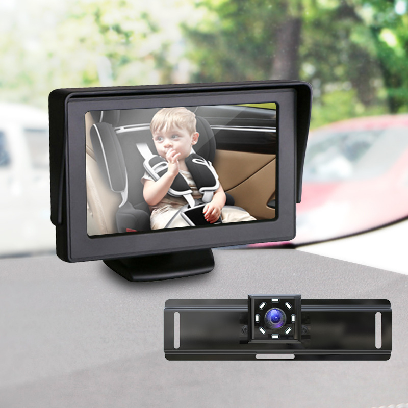 Monitor auto cu LCD pentru monitorizarea bebelușilor, model YB-043CA, ecran LCD, rezoluție 480x272, intrare analogică/digitală