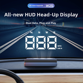 W2s HUD Head-Up displejs automašīnai — USB barošana, universāla saderība, 152 g, Beidou GPS kompass