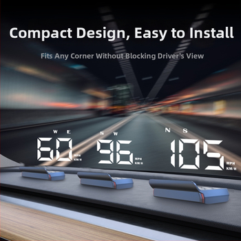 W2s HUD Head-Up displejs automašīnai — USB barošana, universāla saderība, 152 g, Beidou GPS kompass