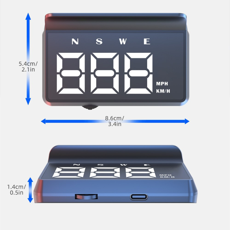 W2s HUD Head-Up displejs automašīnai — USB barošana, universāla saderība, 152 g, Beidou GPS kompass