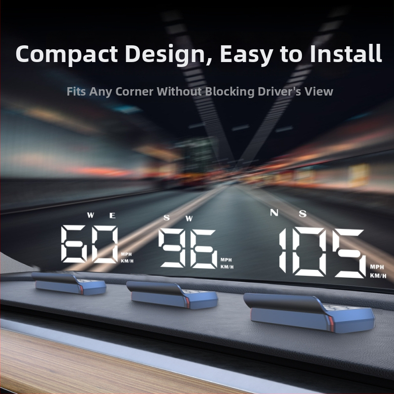 W2s HUD Head-Up displejs automašīnai — USB barošana, universāla saderība, 152 g, Beidou GPS kompass