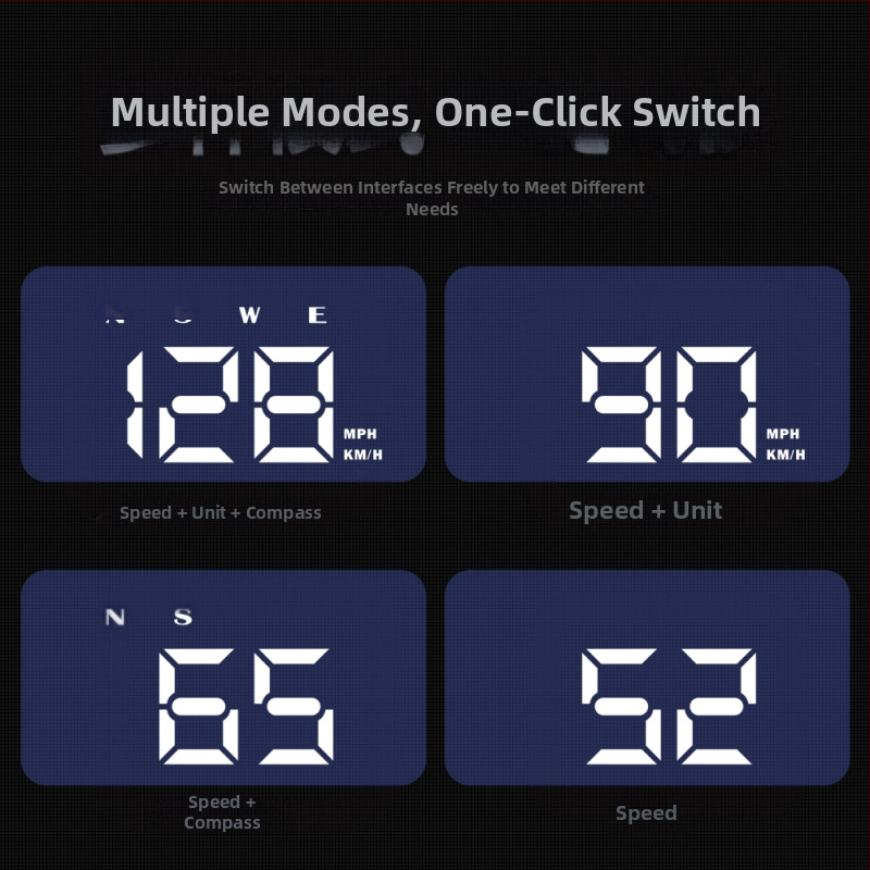 W2s HUD Head-Up displejs automašīnai — USB barošana, universāla saderība, 152 g, Beidou GPS kompass