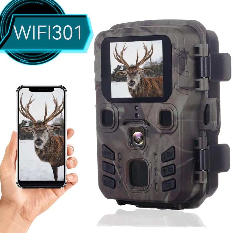 Cameră de vânătoare WIFI301, senzor 24MP, video 1296P, infraroșu nocturn, WiFi și Bluetooth, autonomie baterie 6 luni