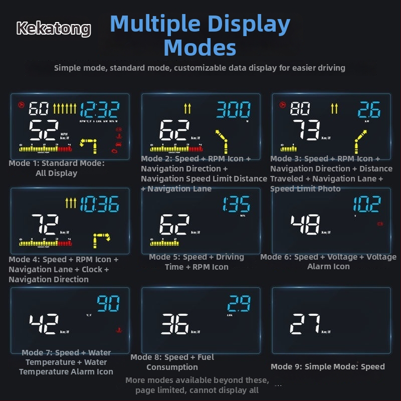 Univerzálny HUD pre auto s HD OBD displejom, plávajúci projekčný displej a bezdrôtový Bluetooth mikrofón