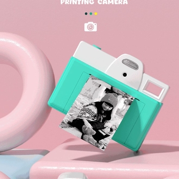 Laste digitaalne kaamera Polaroid-stiilis printimisega — mudel Q8, ABS-korpus, ilma LCD-ekraanita, aku tööiga 8 tundi, salvestus TF-kaardile