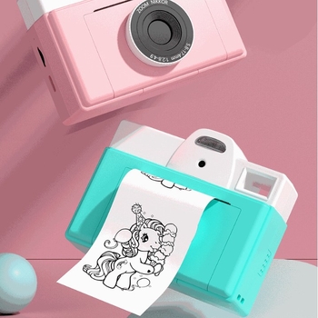 Laste digitaalne kaamera Polaroid-stiilis printimisega — mudel Q8, ABS-korpus, ilma LCD-ekraanita, aku tööiga 8 tundi, salvestus TF-kaardile