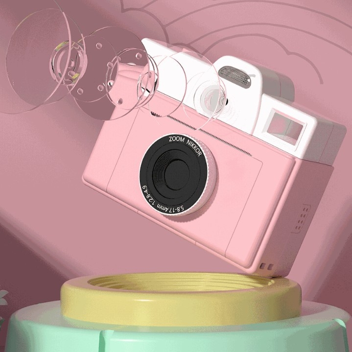 Laste digitaalne kaamera Polaroid-stiilis printimisega — mudel Q8, ABS-korpus, ilma LCD-ekraanita, aku tööiga 8 tundi, salvestus TF-kaardile