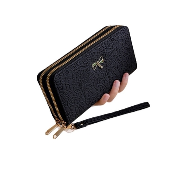 Ženski dugi novčanik s dvostrukim zatvaračem, velikog kapaciteta (PU materijal, podstava od poliestera, vodootporan)