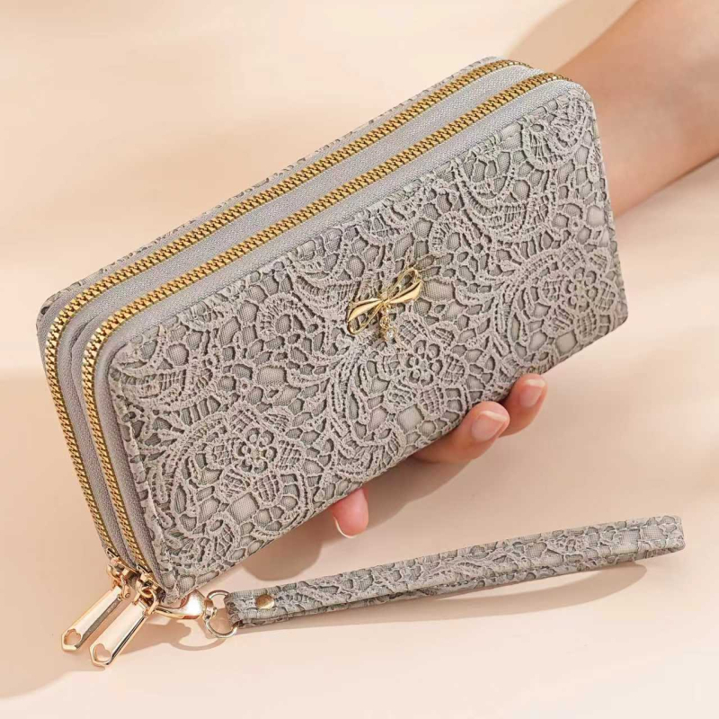 Ženski dugi novčanik s dvostrukim zatvaračem, velikog kapaciteta (PU materijal, podstava od poliestera, vodootporan)