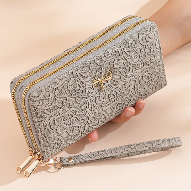 Ženski dugi novčanik s dvostrukim zatvaračem, velikog kapaciteta (PU materijal, podstava od poliestera, vodootporan)