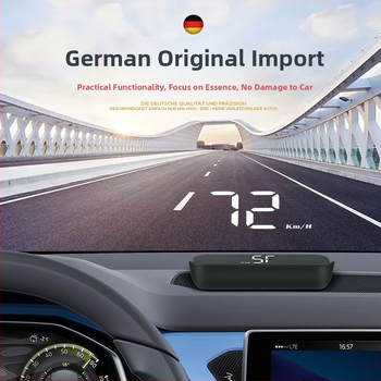 Automobiļa HUD Head-Up Display ar OBD daudzfunkcionālu, ātrums un ūdens temperatūra, stikla projekcija, HD kvalitāte