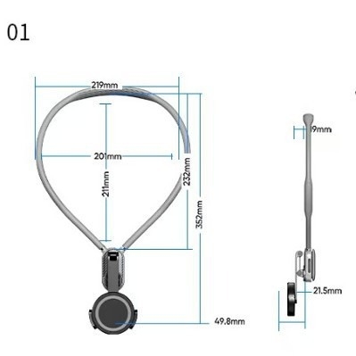 Magnetski držač za vratni POV za vanjsku sportsku kameru – protiv podrhtavanja, višekutni pogled, univerzalni držač za telefon, materijali: plast-metal-silikon