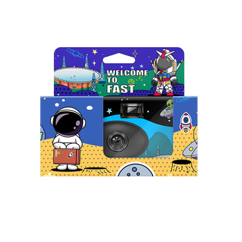 Cameră foto de unică folosință, ilustrată, 'Let's Go to the Sky Eye', 18 expuneri, corp ABS, stocare film, rezoluție 3500 pixeli