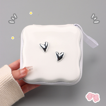 Kockasta kutija za putovanje - PU materijal, višenamjenski organizator za kabelske, slušalice, USB pogone i male gadgete, sladak crtani stil