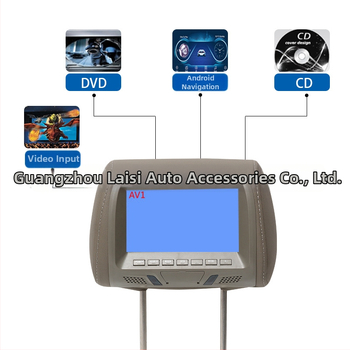 Automobilio galvos atramos ekranas su LCD, AV1/AV2 įvestys, 800x480 raiška, modelis YL-733