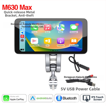 Eemaldatav mootorratta GPS-navigaator CarPlay ja videoregistriga, mudel M630pro, lahutus 1560x720, 150° kaadri vaatenurk, kuni 64GB SD-kaart, 12V sisend