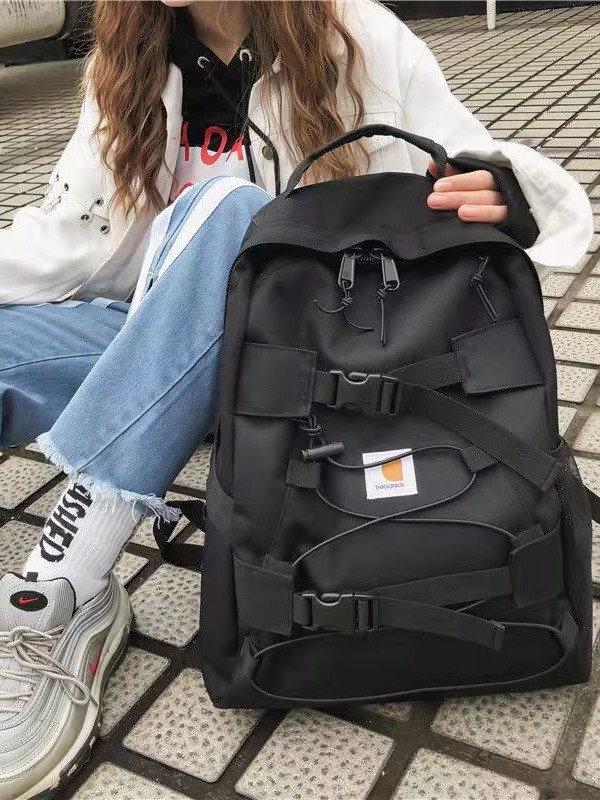 Carha batoh s veľkou kapacitou pre mužov aj ženy, 56–75 L, plátno, odolný voči oderu, priehradka na 15-palcový notebook, vzor s písmenami