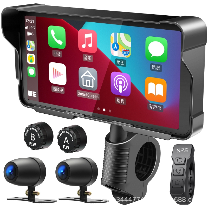 F85 Mootorratta CarPlay videoregistrator, 150° vaatenurk, 2MP sensor, TF kaart kuni 256GB, paigaldatud mootorratta keskkontrollerile