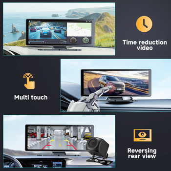 Bežični CarPlay GPS navigacijski uređaj za auto s FM transmiterom i 1080p dash cam