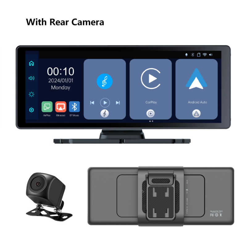 Bežični CarPlay GPS navigacijski uređaj za auto s FM transmiterom i 1080p dash cam