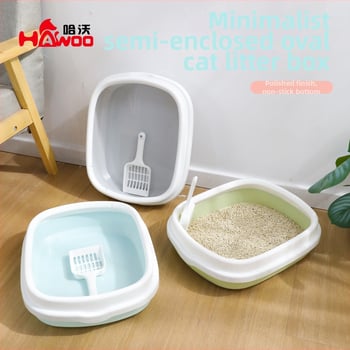 Hawo polouzavretá oválná miska na mačací záchod - PP materiál, pre mačky a mačiatka