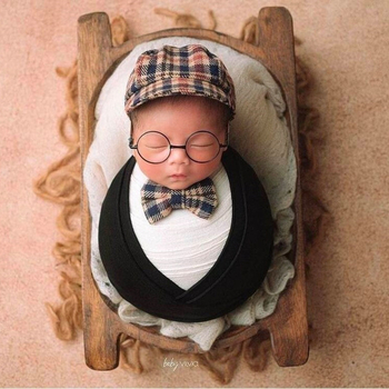 Li Jing bol din lemn masiv cu mâner antic pentru fotografie profesională a nou-născuților; Model On Demand; greutate 2,9 kg; material: lemn solid.