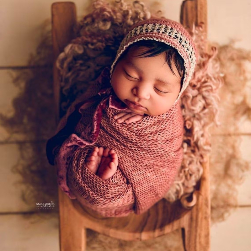 Li Jing bol din lemn masiv cu mâner antic pentru fotografie profesională a nou-născuților; Model On Demand; greutate 2,9 kg; material: lemn solid.