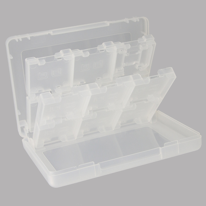Carcasă de stocare 28-in-1 pentru carduri 3DS, ABS pentru New 3DS / 3DS LL, dimensiuni compacte 14×10×3 cm, greutate 20 g