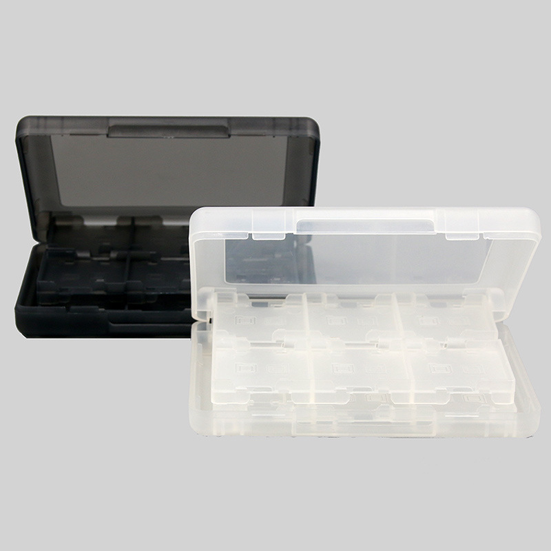 Carcasă de stocare 28-in-1 pentru carduri 3DS, ABS pentru New 3DS / 3DS LL, dimensiuni compacte 14×10×3 cm, greutate 20 g