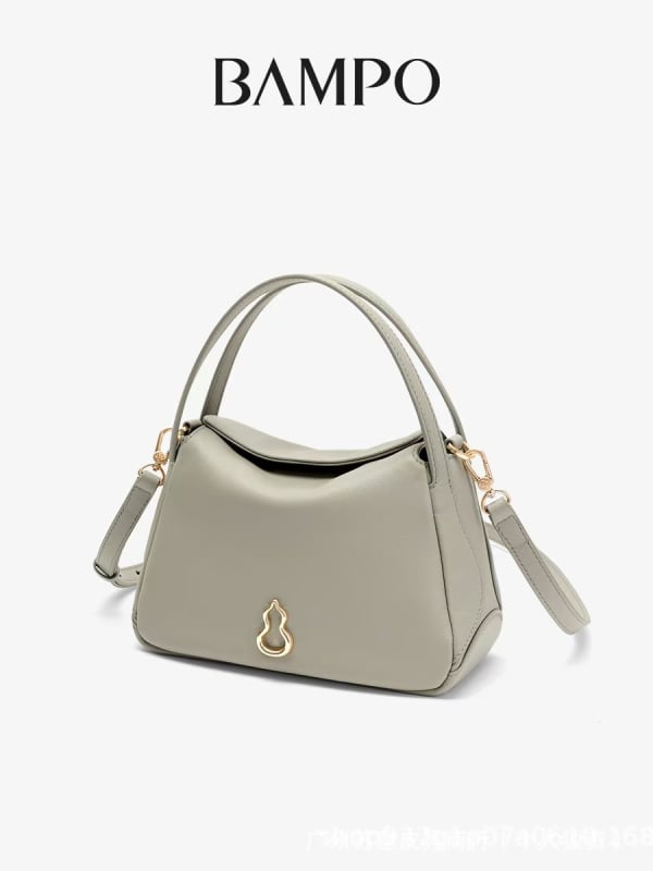 Bampo Geantă tip găleată din piele naturală, unisex, curea simplă, închidere magnetică, buzunar interior cu fermoar laminat și căptușeală poliester