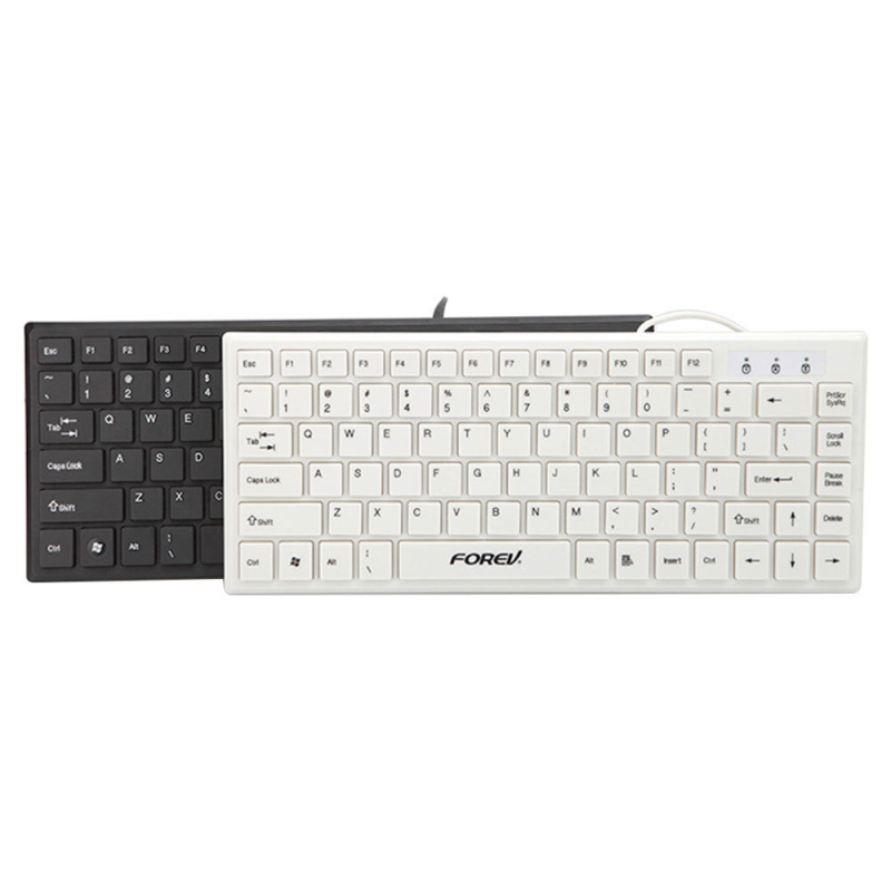 Λεπτό επιχειρηματικό πληκτρολόγιο με 82 πλήκτρα, μεταλλικό σώμα, ενσύρματο, συμβατό με φορητό, καλύμματα πλήκτρων σε σοκολατένιο σχέδιο