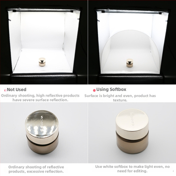 Soft Light fotografijos rinkinys su difuzine medžiaga, šviesos dėžute ir difuziniu popieriumi – spot šaltinis produktų fotografijai