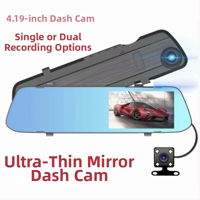 Auto zrkadlový videoregistrátor s predným a zadným záznamom, 1080p, 170° široký uhol, nočné videnie, cyklický záznam