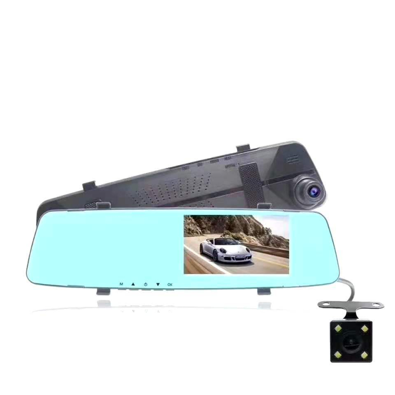 Auto ogledalo s prednjim i stražnjim snimanjem, 1080p, 170° široki kut, noćno snimanje, cikličko snimanje