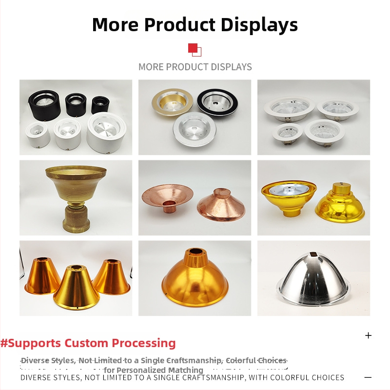 Alumīnija studijas zibspuldzes abažūrs – rotācijas presēta korpuss, augsta atstarošana, bajoneta savienojums, Hangyue