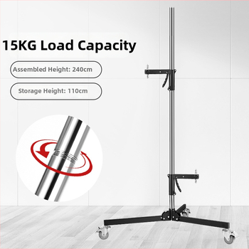 Stojan na svetlo s rukoväťou pištoľou, nerezová oceľ, nosnosť 2–5 kg, multifunkčný stojan pre fotografovanie a živé vysielanie